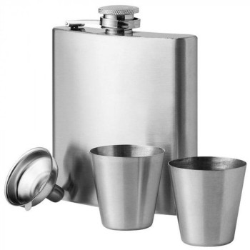 Фляга 175 мл сталева з чарками 2х30мл і лійкою PF Concept