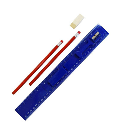 Лінійка 30 см з олівцями Bergamo