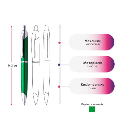 Ручка пластикова кулькова Macma