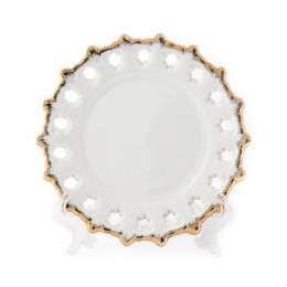 Тарелка фарфоровая с золотой каймой D 160 мм 51KT03