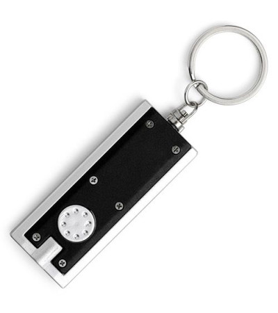 Брелок-фонарик прямоугольной формы из пластика в цветном корпусе 951992 под логотип