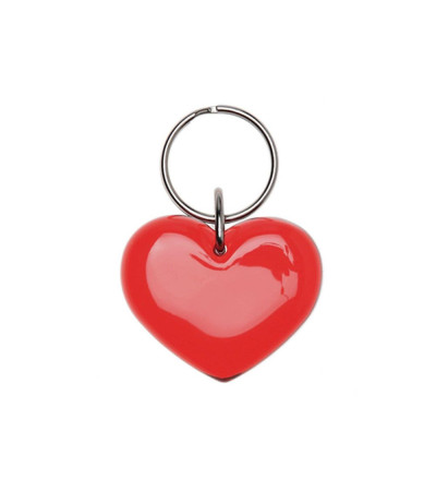 Брелок у формі серце червоного кольору 244035 під нанесення логотипу
