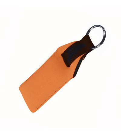 Брелок-поплавок оранжевого цвета с черным ремешком 195385 под логотип