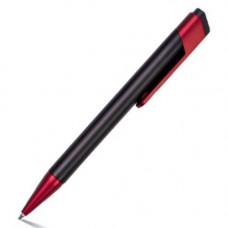 Ручка шариковая черная NORA с цветным клипом 110100 под нанесение логотипа