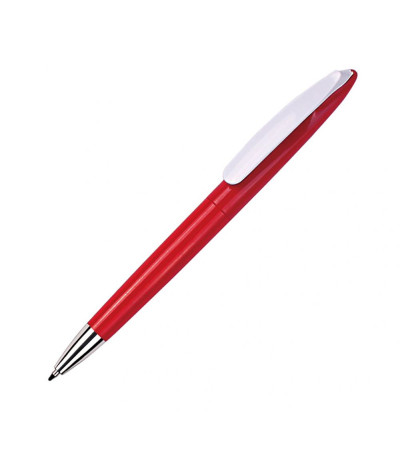 Стильная ручка в пластиковом корпусе, белым клипом Geneva,TM Totobi под печать