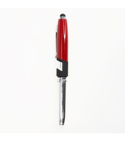 Ручка металлическая 3 в 1, стилус, фонарик, держатель для смартфона 260M под гравировку