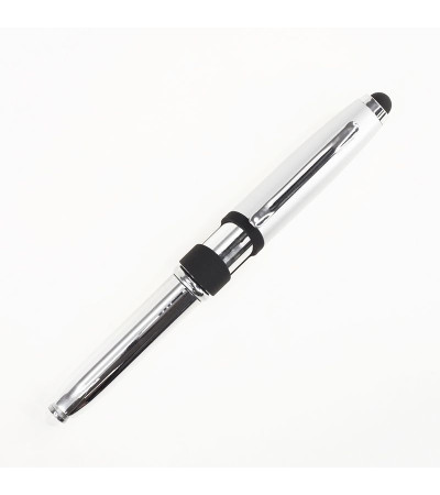 Ручка металлическая 3 в 1, стилус, фонарик, держатель для смартфона 260M под гравировку