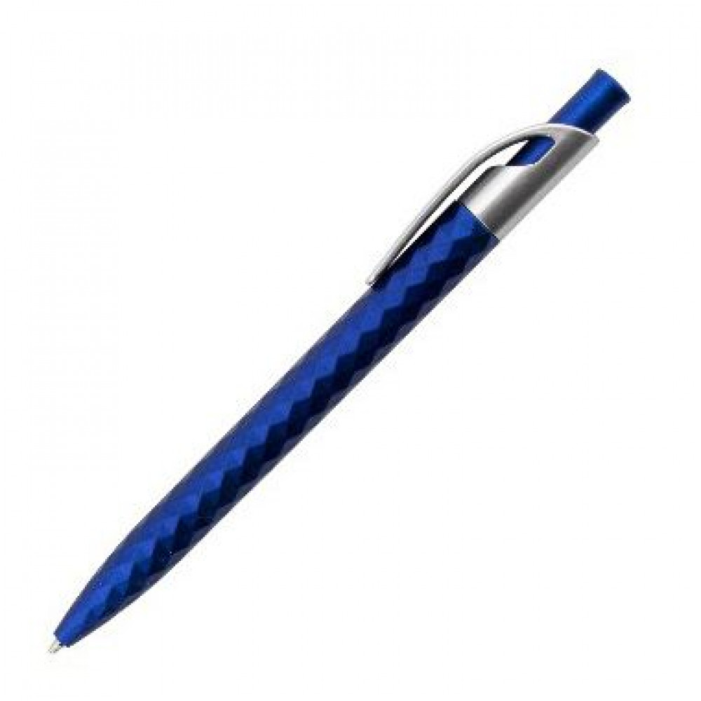 Купити Ручка пластикова, рифлена з сріблястим кліпом 110150 під друк логотипу 110150603  в Київі по самій низкий цені  на складі silcom.com.ua