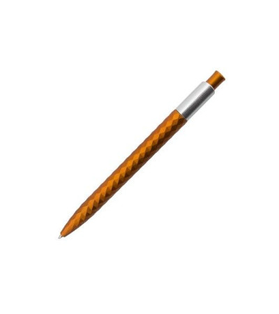 Ручка пластиковая, рифленая с серебристым клипом 110150 под печать логотипа