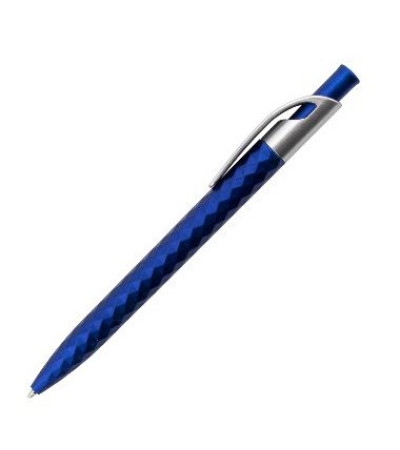 Ручка пластиковая, рифленая с серебристым клипом 110150 под печать логотипа