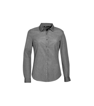 Рубашка женская из поплина меланж с длинным рукавом SOL’S BARNET WOMEN 014292