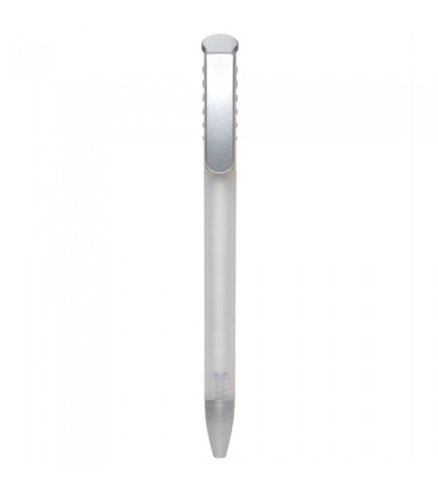Ручка из прозрачного пластика, модель Top Spin Silver производства Ritter Pen 10083 под логотип