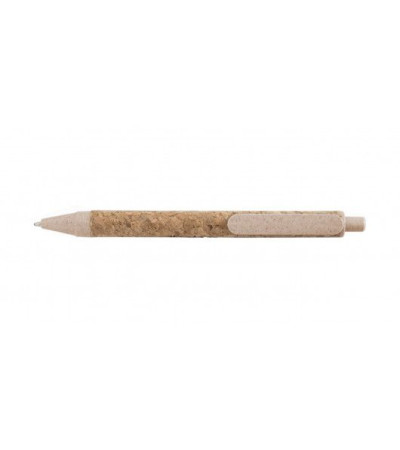 Ручка под моделью CORK из био-разлагающего пластика и корпуса из корка под печать логотипа