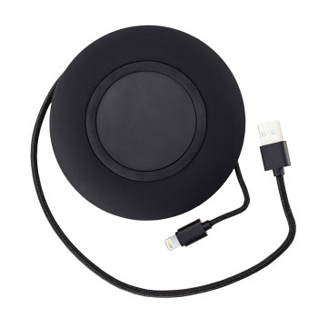 Беспроводная зарядная станция LINE ART ROUND QI - LIGHTING, 10W светящийся логотип