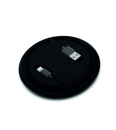 Беспроводная зарядная станция LINE ART ROUND QI - LIGHTING, 10W светящийся логотип