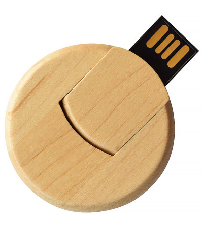 Круглая деревянная флешка S0247 4Гб, 8Гб, 16Гб, 32Гб, 64Гб