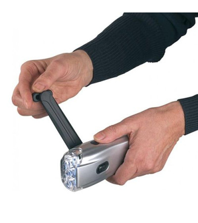 Фонарь с устройством Динамо с LED диодами и ручкой для заряда 104013 под нанесение 