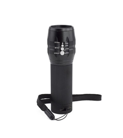 Супер фонарь влагозащищенный Pocket с LED диодами и линзой в металлическом корпусе с 3 режимами работы под гравировку