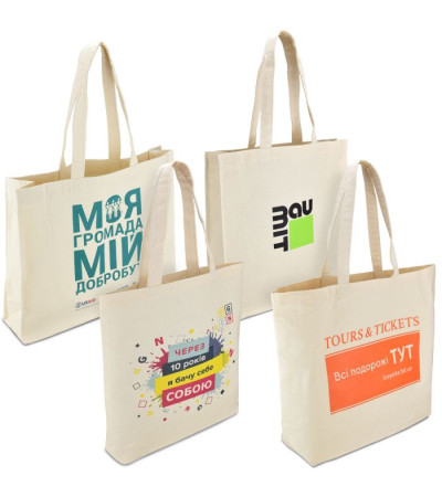 Эко-сумка из хлопка (39х41х8 (дно) см) 210г/кв.м Украинского производства