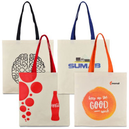 Эко-сумка из хлопка с цветными ручками (38х40 см) 240г/кв.м ТМ Эко-Торба Украинского производства