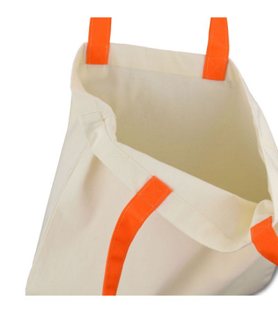 Эко-сумка из хлопка с цветными ручками (38х40 см) 240г/кв.м ТМ Эко-Торба Украинского производства