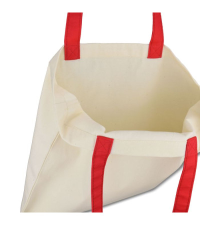 Эко-сумка из хлопка с цветными ручками (38х40 см) 240г/кв.м ТМ Эко-Торба Украинского производства