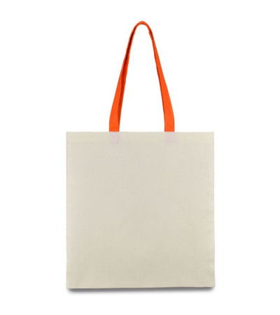 Эко-сумка из хлопка с цветными ручками (38х40 см) 240г/кв.м ТМ Эко-Торба Украинского производства