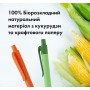 Купити Практична ручка з біо-розкладається кукурудзи і крафтового паперу під логотип 1020-01  в Київі по самій низкий цені Totobi на складі silcom.com.ua  2