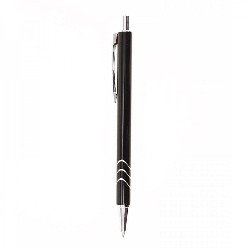 Купить Ручка с названием Vive в металлическом корпусе и волнистыми элементами под лазерную гравировку  6060M-1 в Киеве по самой низкой цене  на складе silcom.com.ua 