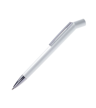 Ручка в необычном дизайне, с названием Dallas, в пластиковом корпусе и рычажной кнопкой, под печать