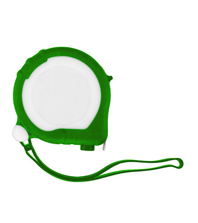 Рулетка з назвою TAPE 200 довжиною 3 метри в гумовому, кольоровому корпусі з двома фіксаторами під друк