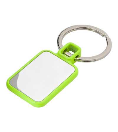 Брелок металлический с пластиковыми цветными вставками под гравировку 956983