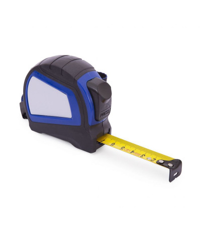 Крепкая, резиновая рулетка с названием Mercure, производства Discover, длиной 5 метров с фиксатором под нанесение