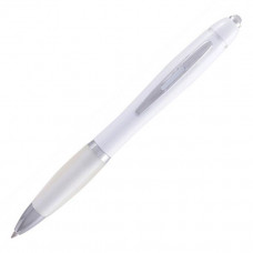 Ручка с LED диодным фонариком, пластиковая, с поворотным механизмом под печать логотипа