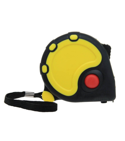 Рулетка 5 метров с фиксатором, в резиновой оболочке и пластиковом корпусе, 90403203, под нанесение