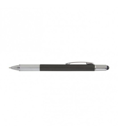 Ручка с названием MULTI-TOOL PLAST, мультифункциональная 5 в 1, в пластиковом корпусе, 110070, под тампо-печать