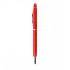Ручка в элегантном стиле, с названием Gloria в металлическом, глянцевом корпусе и стилусом, под печать логотипа