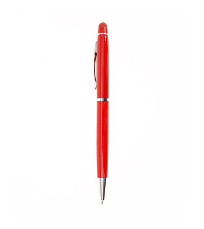 Ручка в элегантном стиле, с названием Gloria в металлическом, глянцевом корпусе и стилусом, под печать логотипа