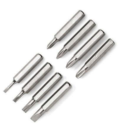 Отвертка металлическая с магнитом и 4 крестообразными и 4 плоскими насадками , 954853, под гравировку