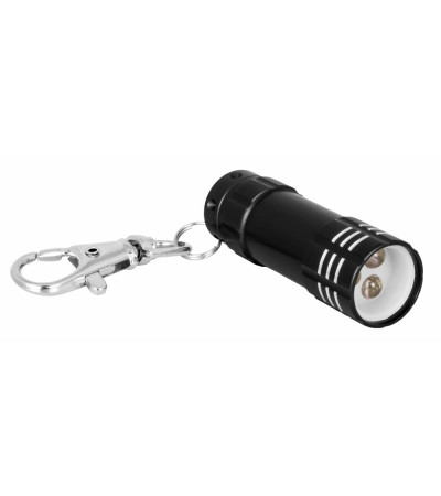 Ліхтарик у формі брелока, в металевому корпусі, з назвою FLASH MINI, що використовує LED діоди, під гравіювання