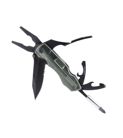 Универсальный нож, мультитул из металла, с названием Blade, 7 в 1, в комплекте набор бит и чехол, под логотип