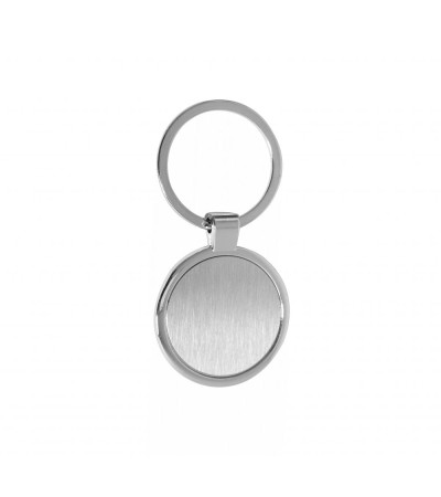 Брелок в полукруглой форме из металла, с названием Circle под гравировку логотипа