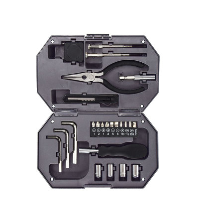 Оригинальный набор инструментов, состоит из 24 предметов и встроенным фонарем в кейс, с названием LIGHT TOOLS, 1500TS