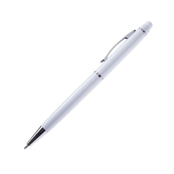 Ручка з барвистою назвою Osaka зі стилусом, в металевому, глянцевому корпусі, під нанесення