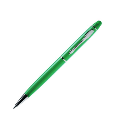 Ручка с красочным названием Osaka со стилусом, в металлическом, глянцевом корпусе, под нанесение