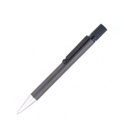 Металлическая ручка с встроенным, желтым маркером, с названием Dakar, под гравировку логотипа