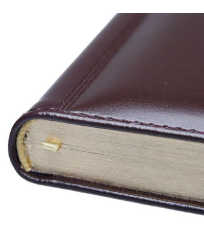 Стильный ежедневник из итальянской, натуральной кожи, датированный, с кремовым блоком, 831284, под тиснение