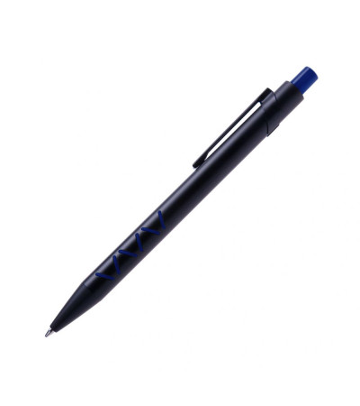 Ручка из качественного металла, черная, матовая, с названием Vigo, под цветную гравировку