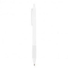 Практична ручка, в пластиковому корпусі з кольоровою гумкою, Tender, під тампо-друк логотипу
