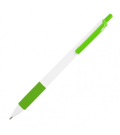 Практичная ручка, в пластиковом корпусе с цветной резинкой, Tender, под тампо-печать логотипа